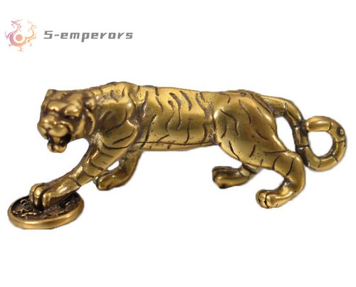 Brass tiger statue - statue, zodiac